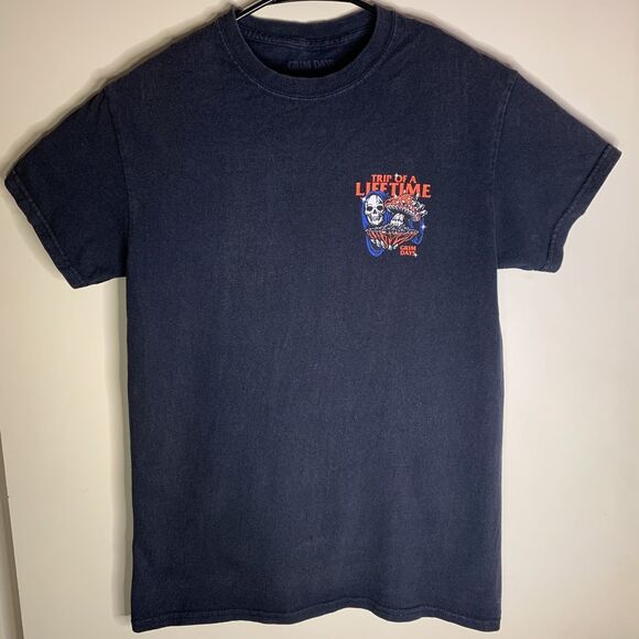 Grim Days Trip Of A Lifetime Mushroom T Shirt Adult Small Black Mens - Picture 1 of 6